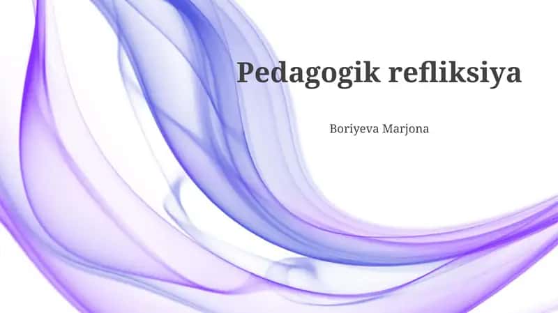 Pedagogik refleksiya 1