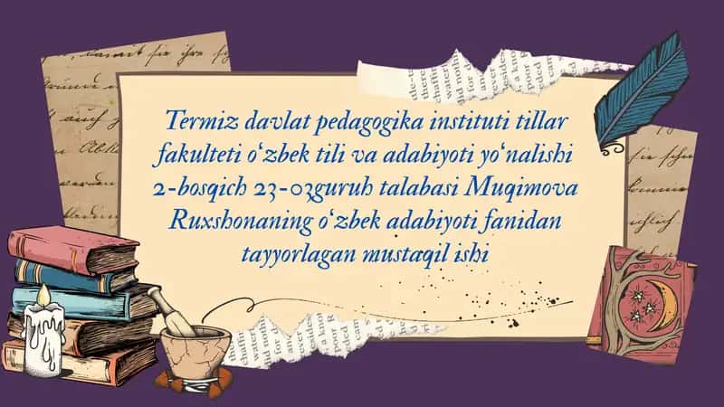 Ahmad Yassaviy va va Yugnakiy hayoti va ijodining manbalari 1