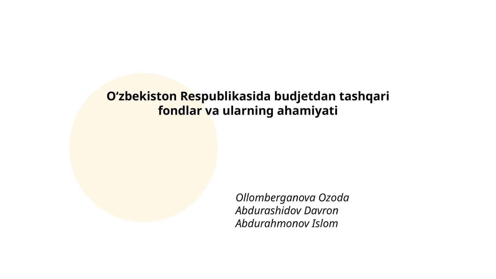 Oʻzbekiston Respublikasida budjetdan tashqari fondlar va ularning ahamiyati 1