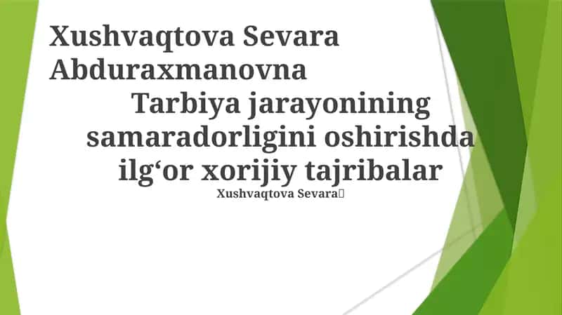 Xushvaqtova Sevara Abduraxmanovna 1