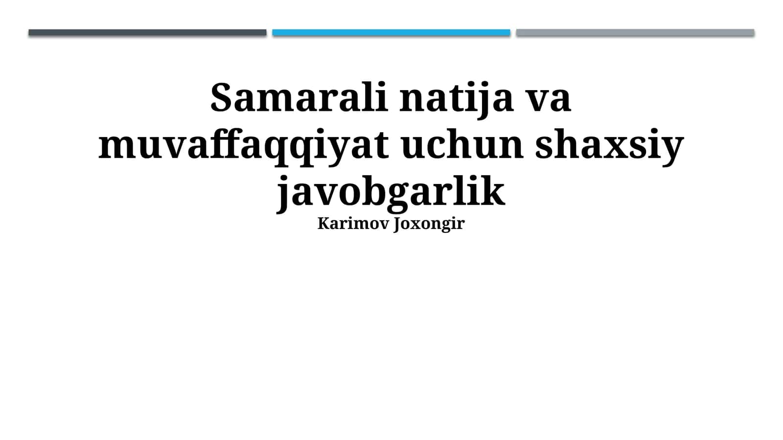 Shaxsiy javobgarlik 1