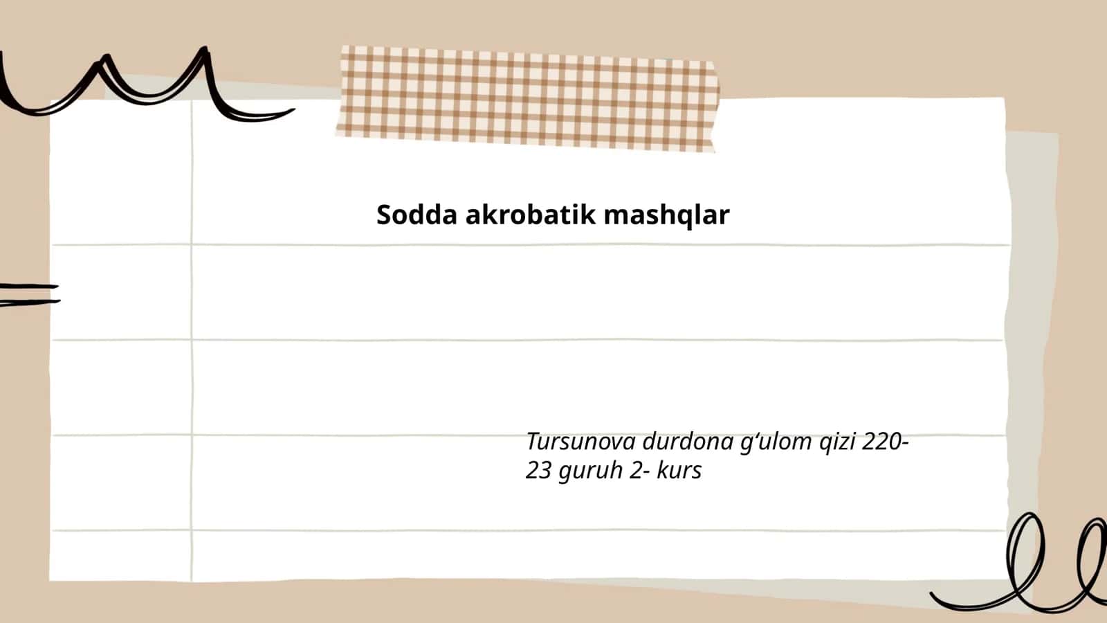 Sodda akrobatik mashqlar 1