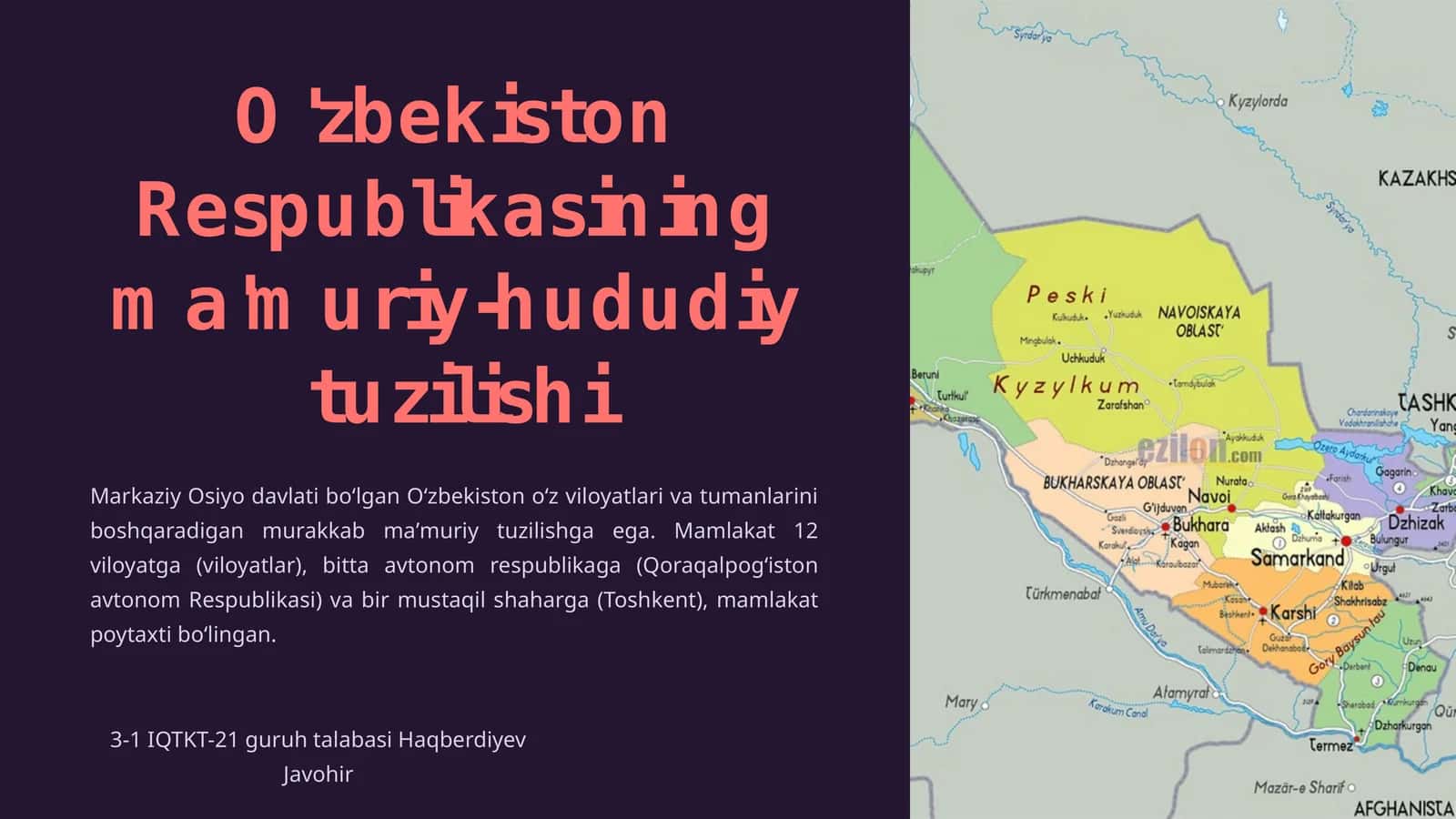 O’zbekiston Respublikasining ma'muriy-hududiy tuzilishi 1