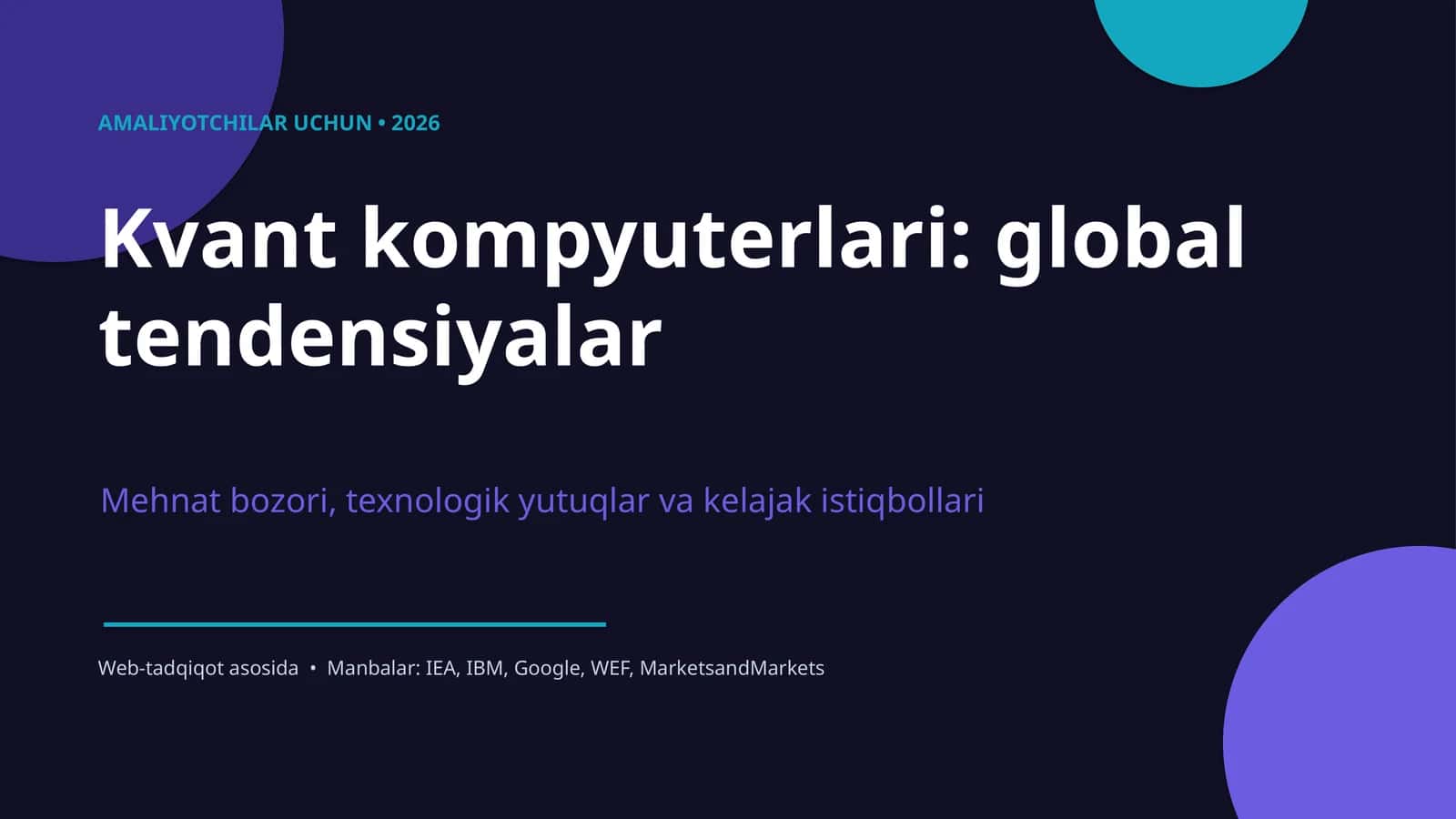 Kvant kompyuterlari: global tendensiyalar 1
