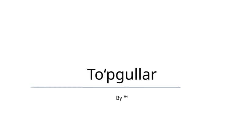 To‘pgullar 1