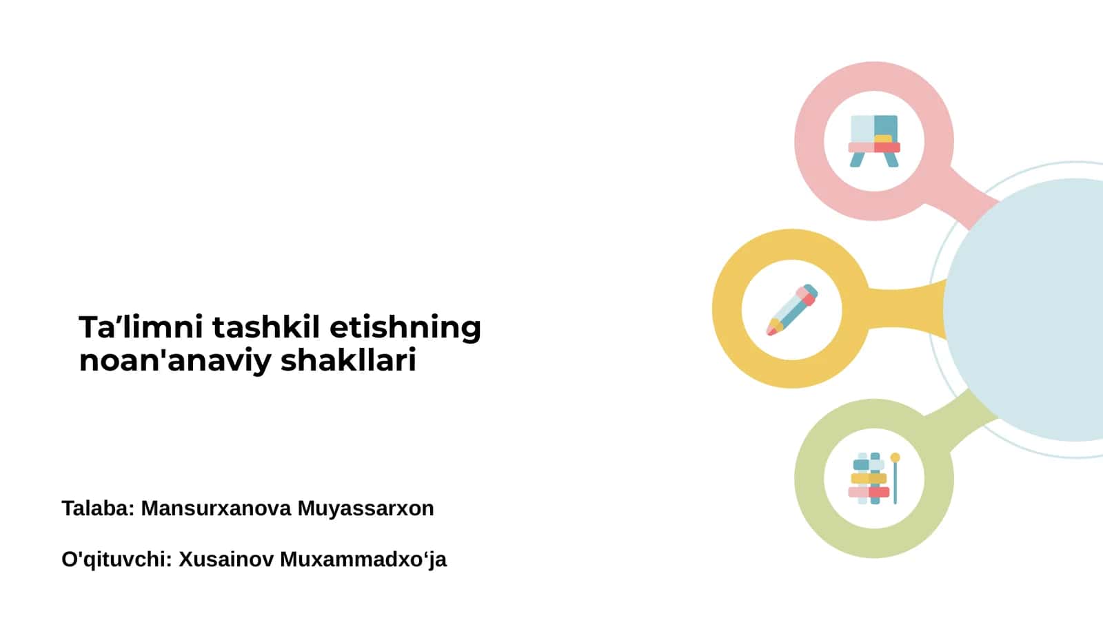 Taʼlimni tashkil etishning noan'anaviy shakllari 1