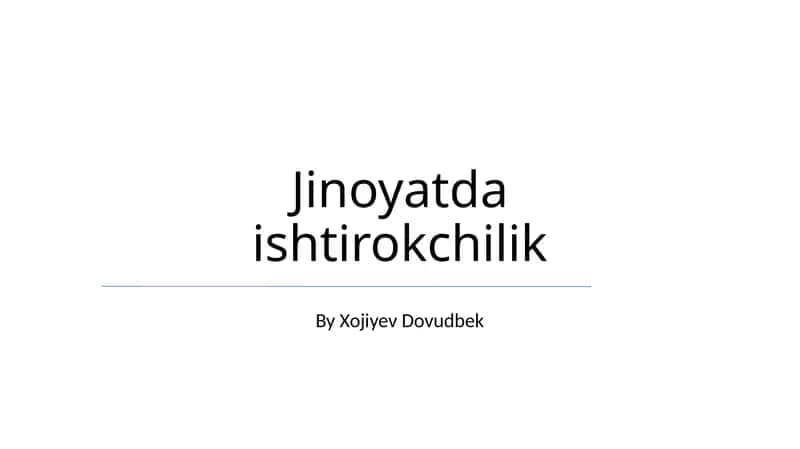 Jinoyatda ishtirokchilik 1