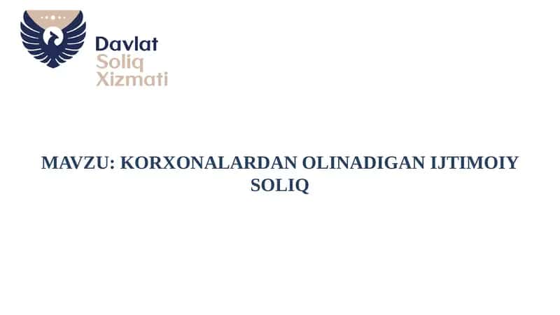 KORXONALARDAN OLINADIGAN IJTIMOIY SOLIQ 1