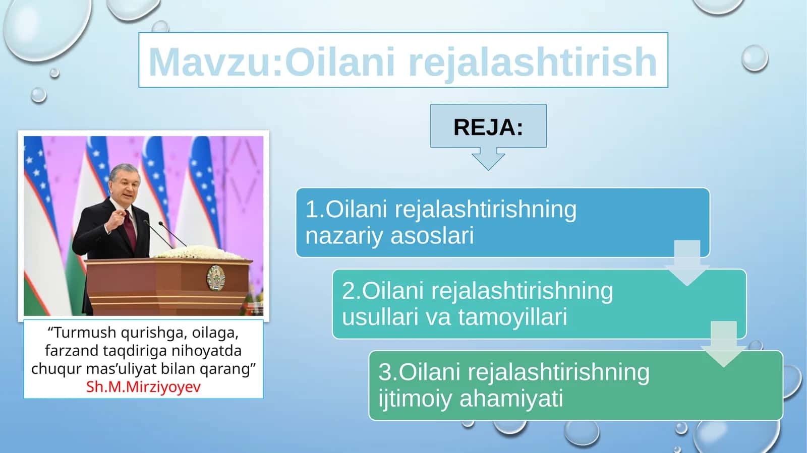 Oilani rejalashtirish 1