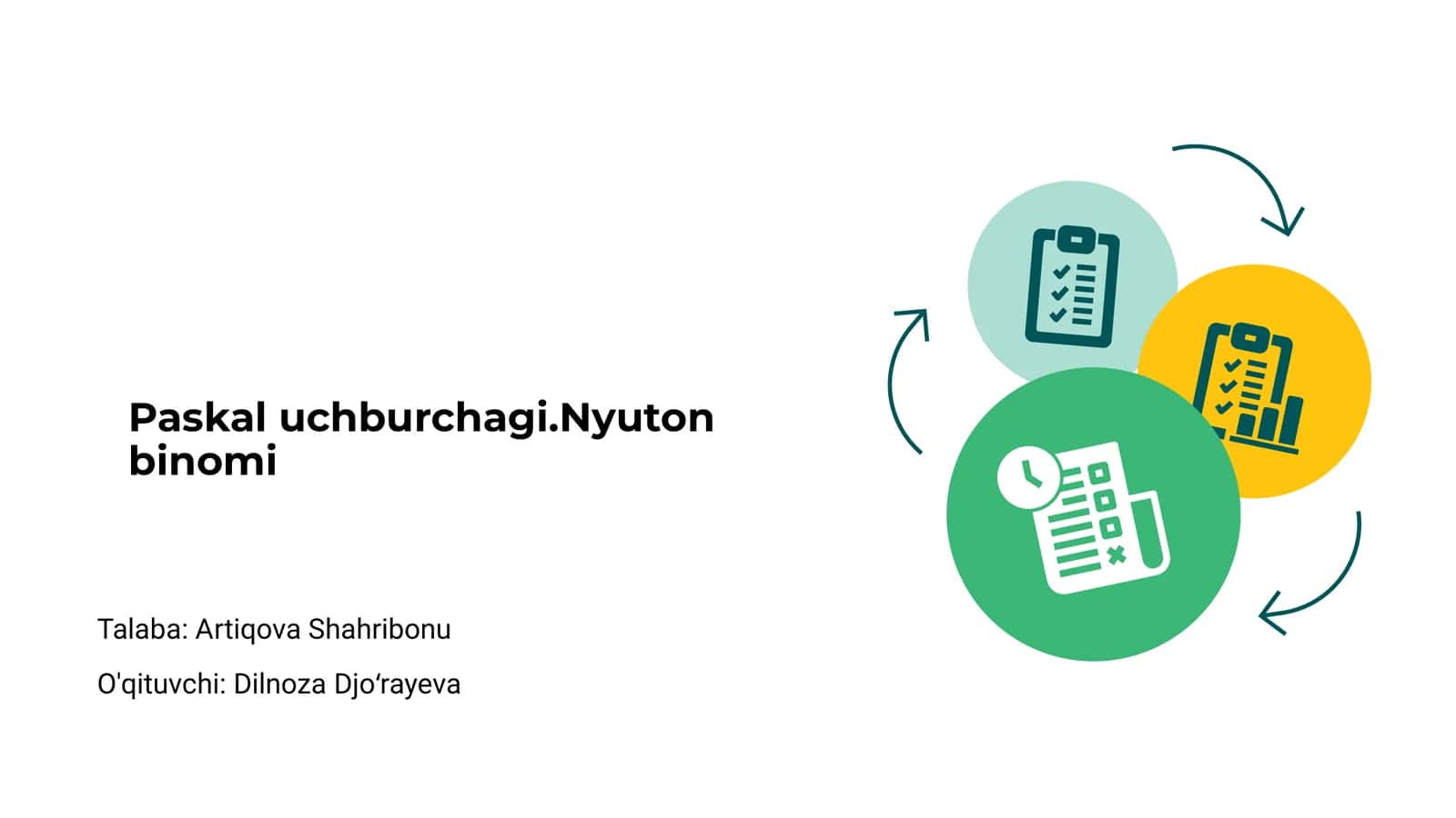 Paskal uchburchagi.Nyuton binomi 1