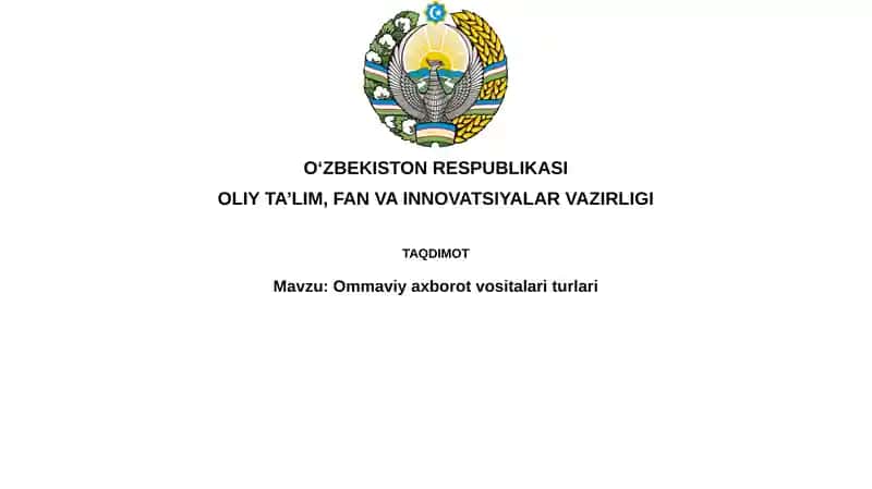 Ommaviy axborot vositalari turlari