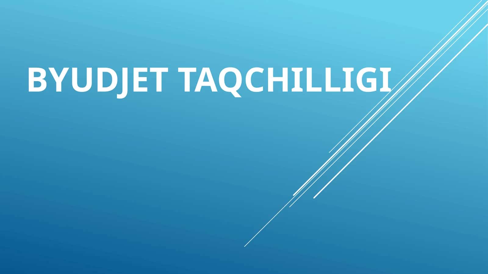 Byudjet taqchilligi 1