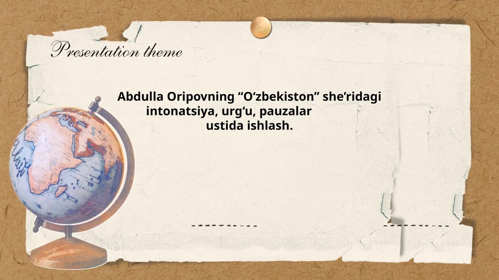 Abdulla Oripovning “O‘zbekiston” she’ridagi intonatsiya, urg‘u, pauzalar ustida ishlash 1