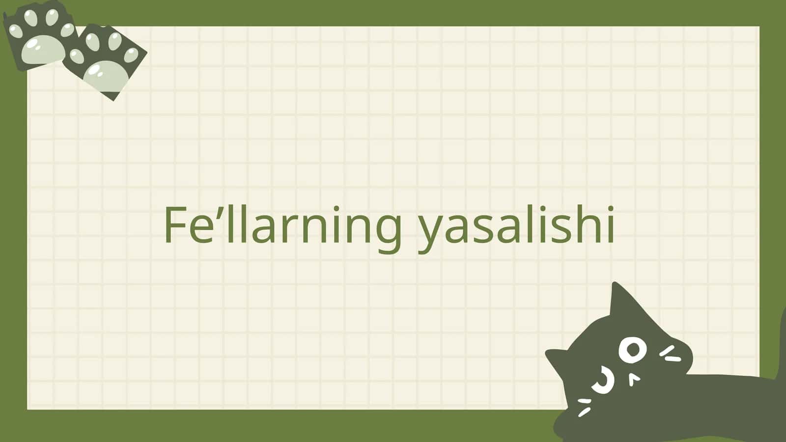 Feʼllarning yasalishi 1