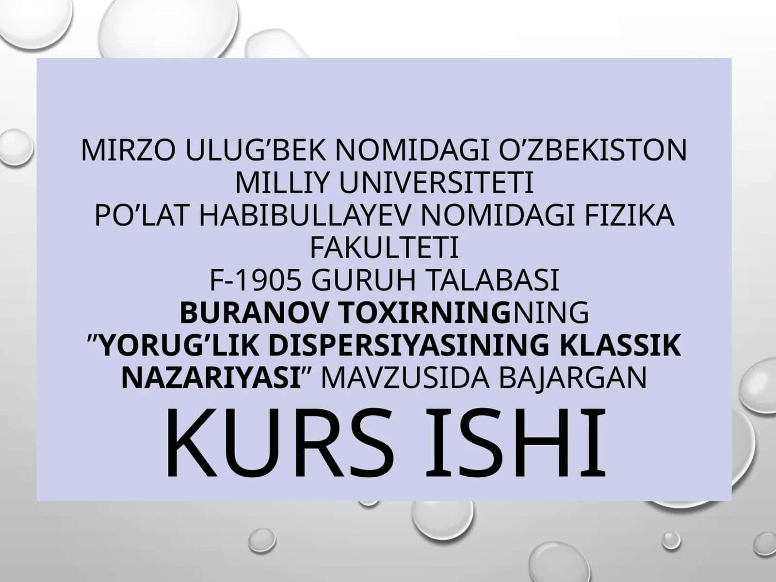 Yorug’likdispersiyasiningklassiknazariyasi 1