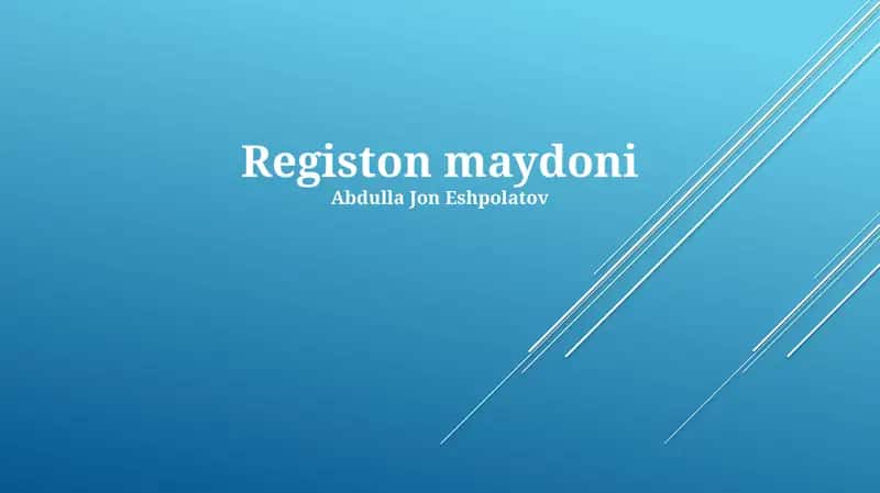 Registon maydoni 1