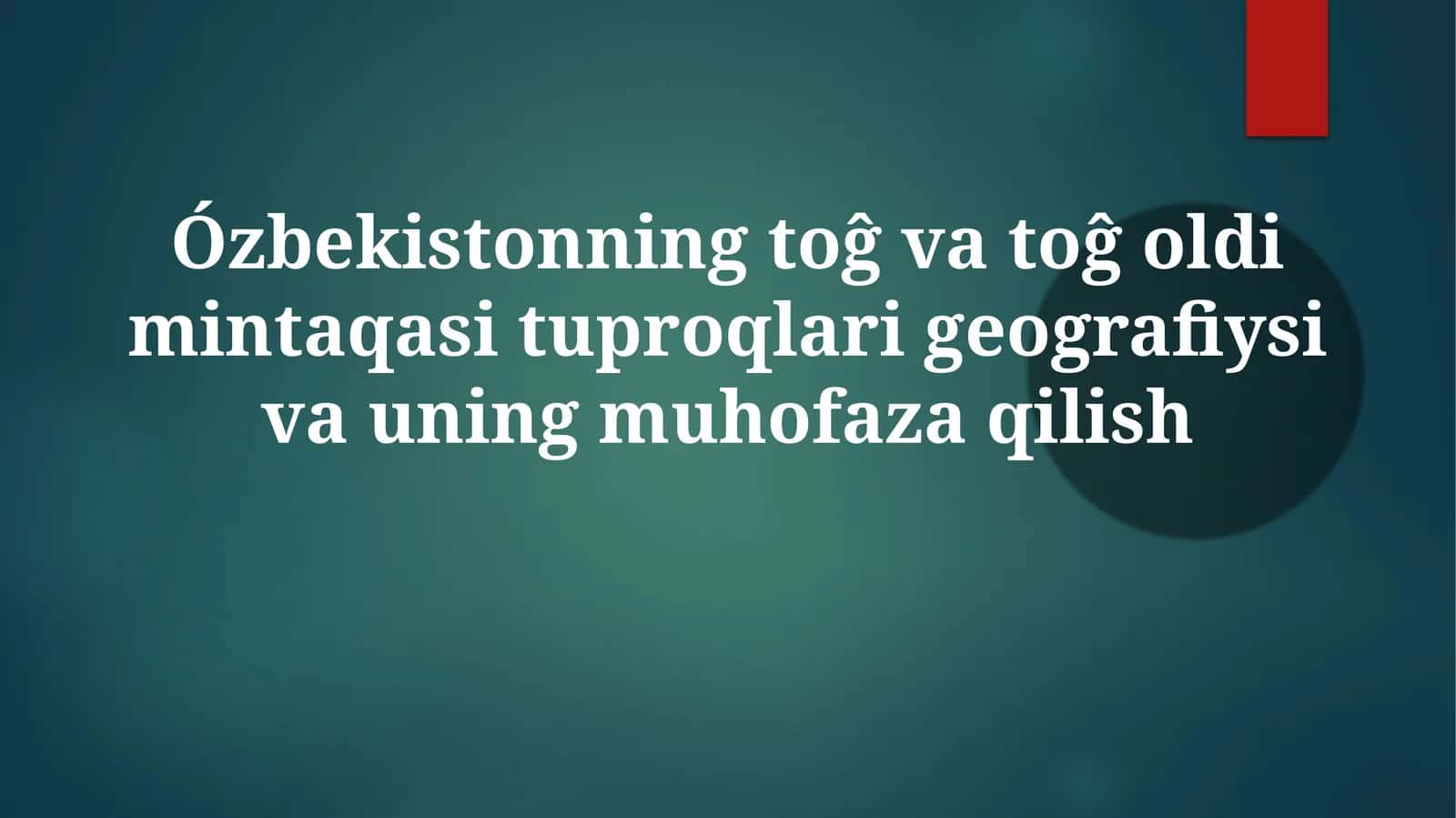 Tuproq Geografiyasi 1