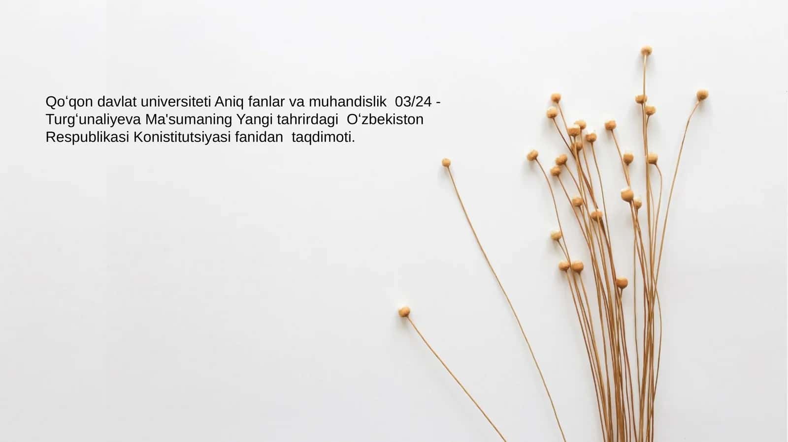 Yangi tahrirdagi Oʻzbekiston Respublikasi Konistitutsiyasi fanidan taqdimoti 1