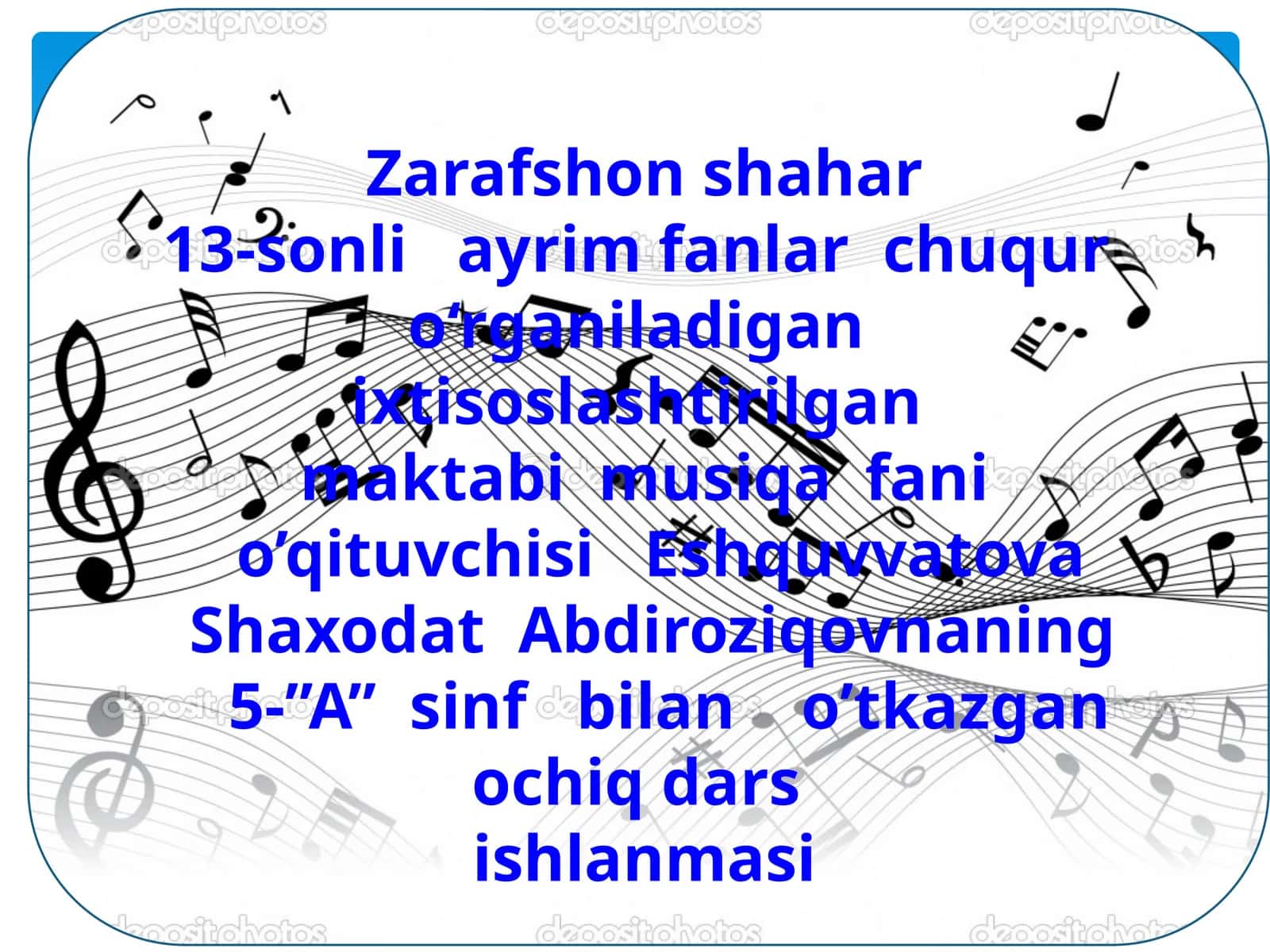 5-sinf Musiqa fanidan Xor san'ati. Xor jamoalarining tuzilishi va turlari mavzuda dars ishlanma 1