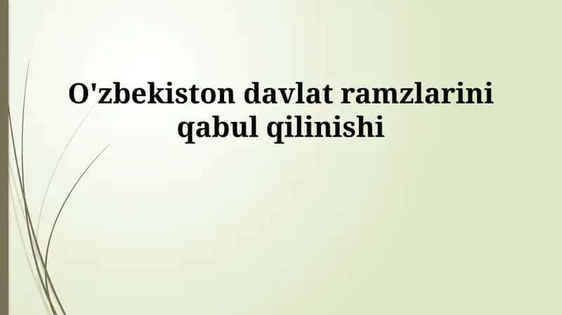 Davlat ramzlari va milliy oʻzlikni anglash 1