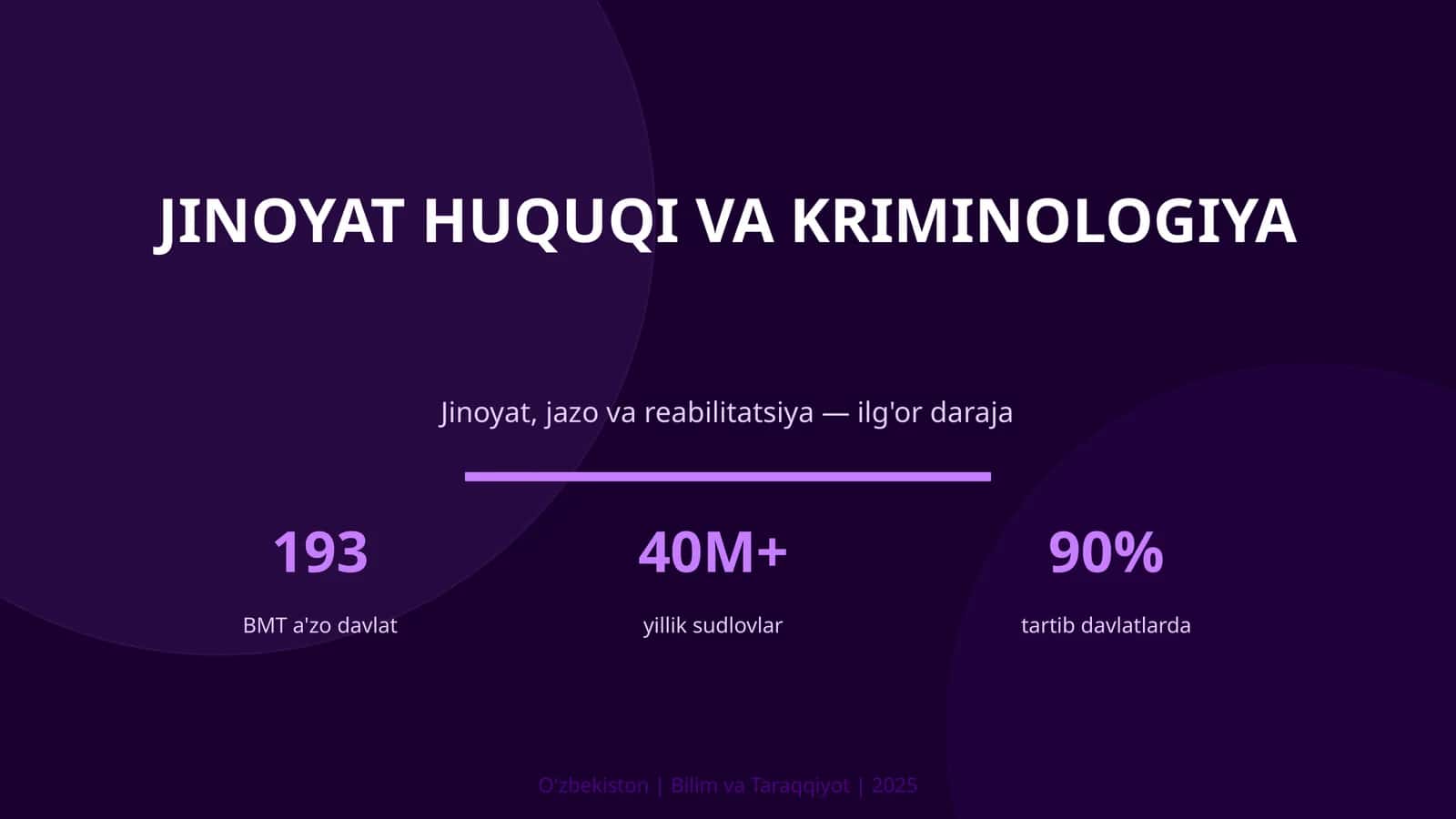 Jinoyat Huquqi va Kriminologiya 1