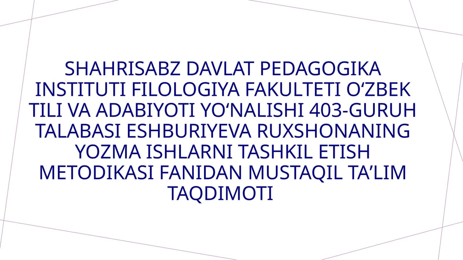 Bayon yozish usullari. Bayonni baholash metodlari 1