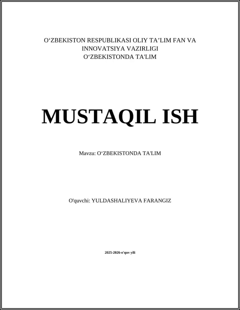 O‘zbekistonda ta'lim 1