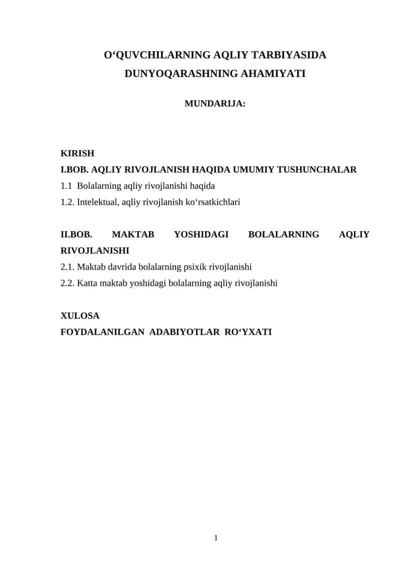 O‘QUVCHILARNING AQLIY TARBIYASIDA DUNYOQARASHNING AHAMIYATI 1