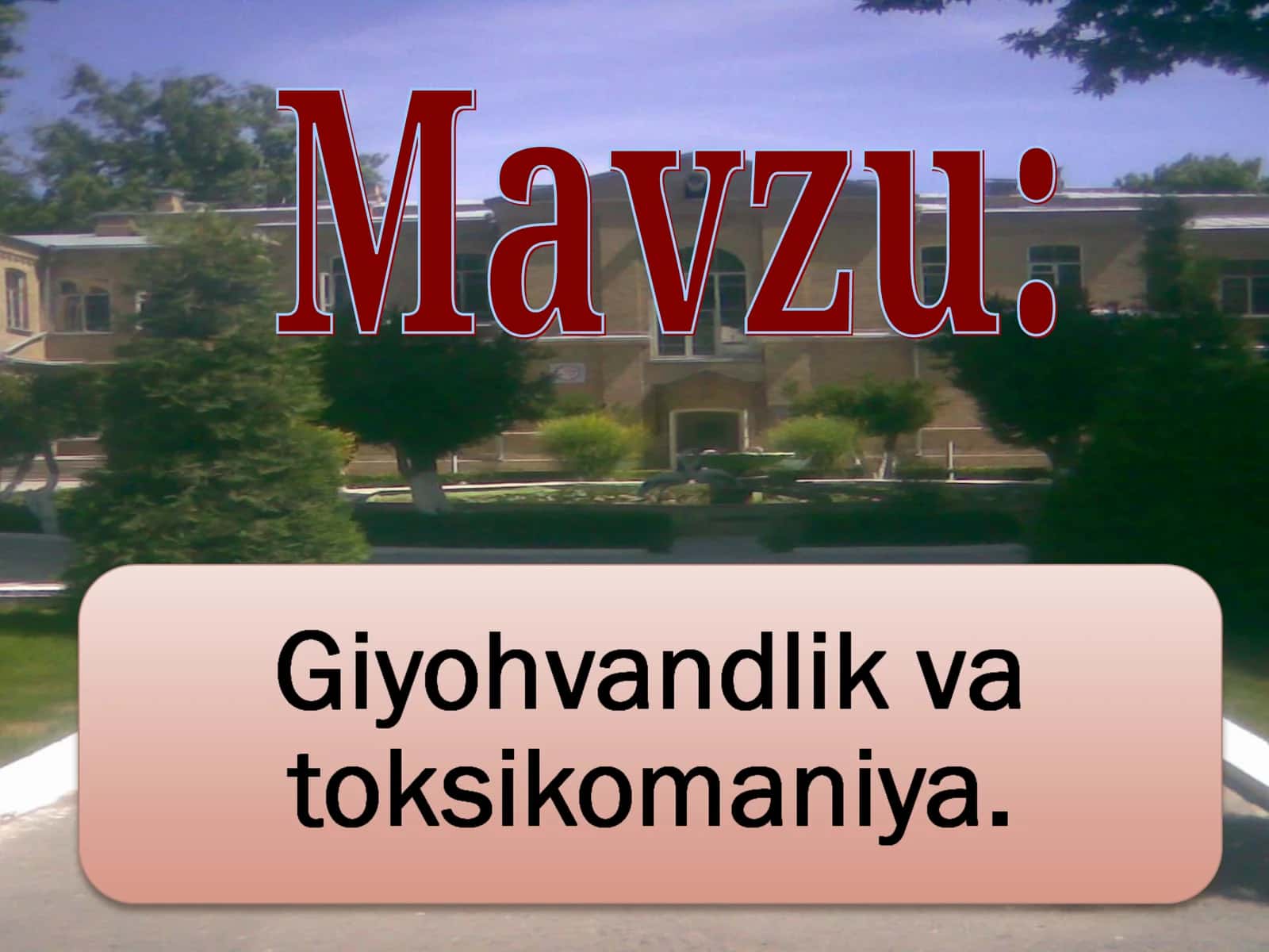 Insoniyatni falokatga etaklo vchi og‘u 1