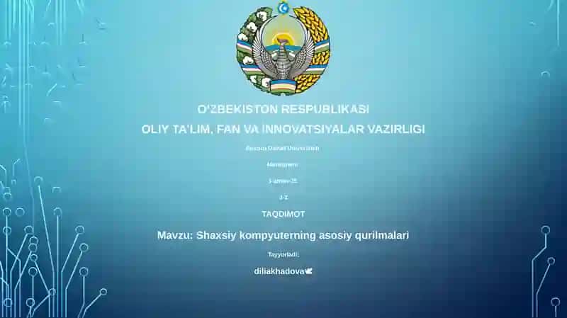 Shaxsiy kompyuterning asosiy qurilmalari