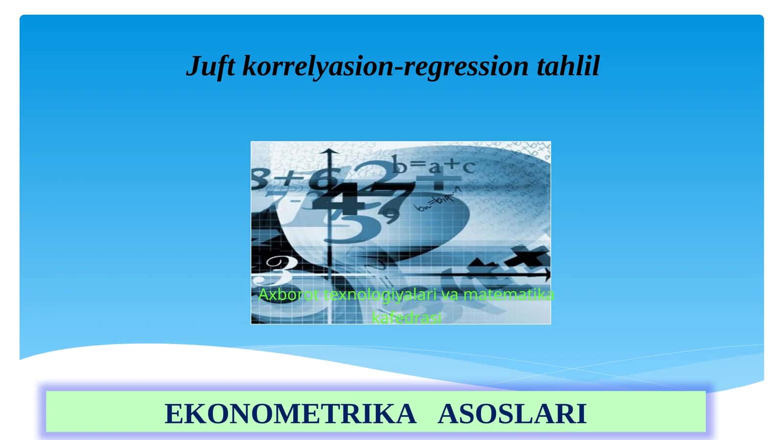 Juftkorrelyasion-regressiontahlil 1