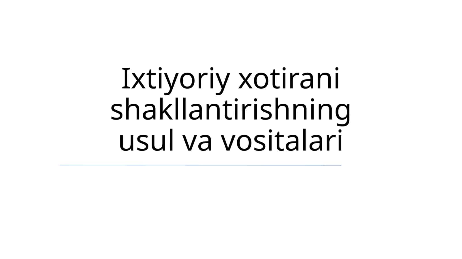 Ixtiyoriy xotirani shakllantirishning usul va vositalari 1