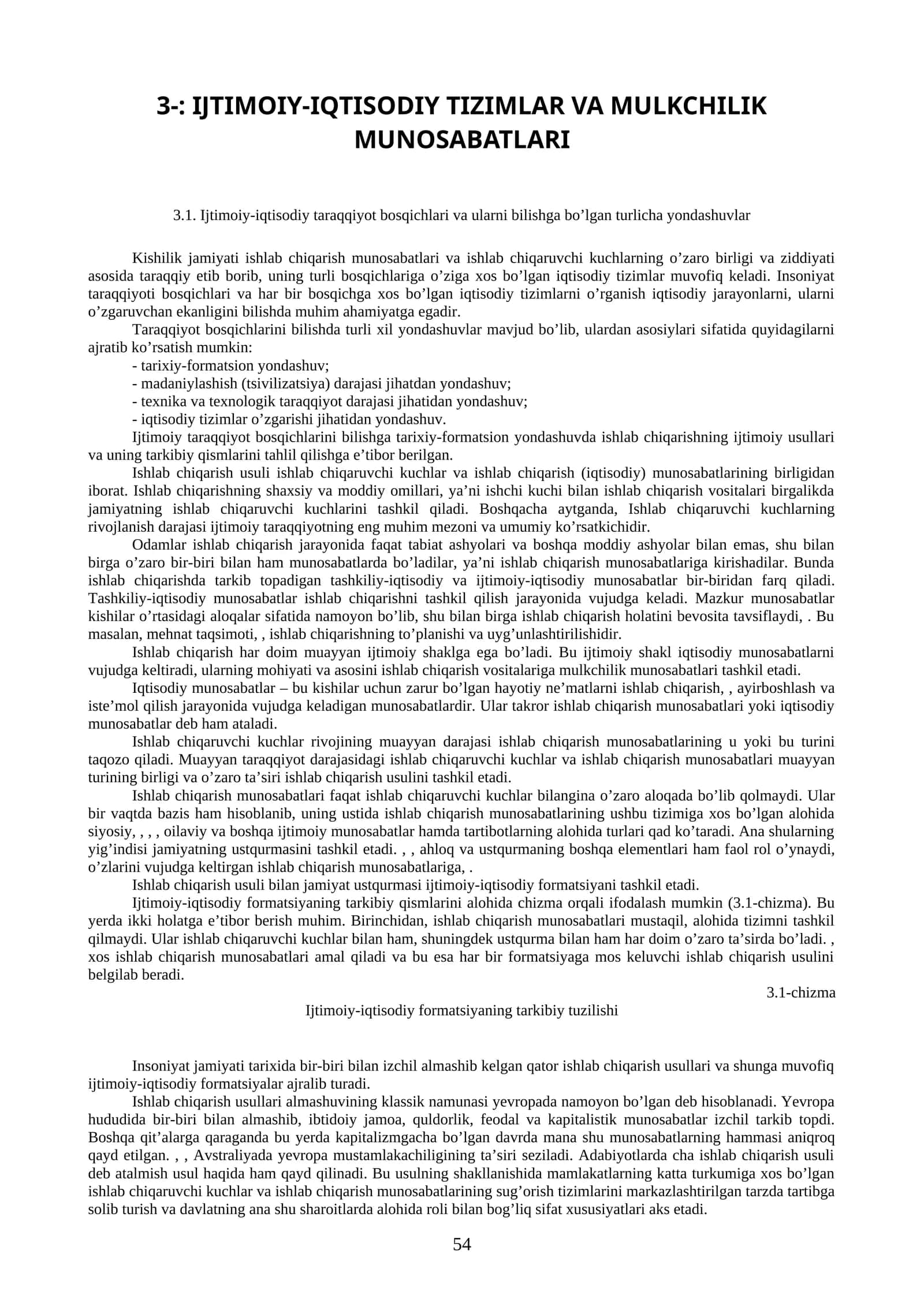IJTIMOIY-IQTISODIY TIZIMLAR VA MULKCHILIK MUNOSABATLARI 1