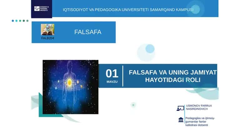 FALSAFA VA UNING JAMIYAT HAYOTIDAGI ROLI 1