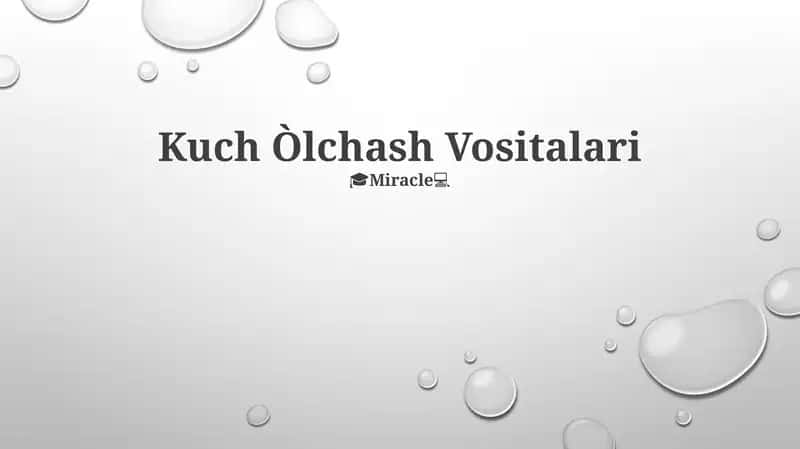 Kuch Òlchash Vositalari 1
