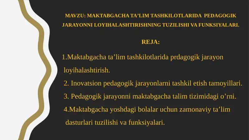 MAKTABGACHA TA’LIM TASHKILOTLARIDA PEDAGOGIK JARAYONNI LOYIHALASHTIRISHNING TUZILISHI VA FUNKSIYALARI 1