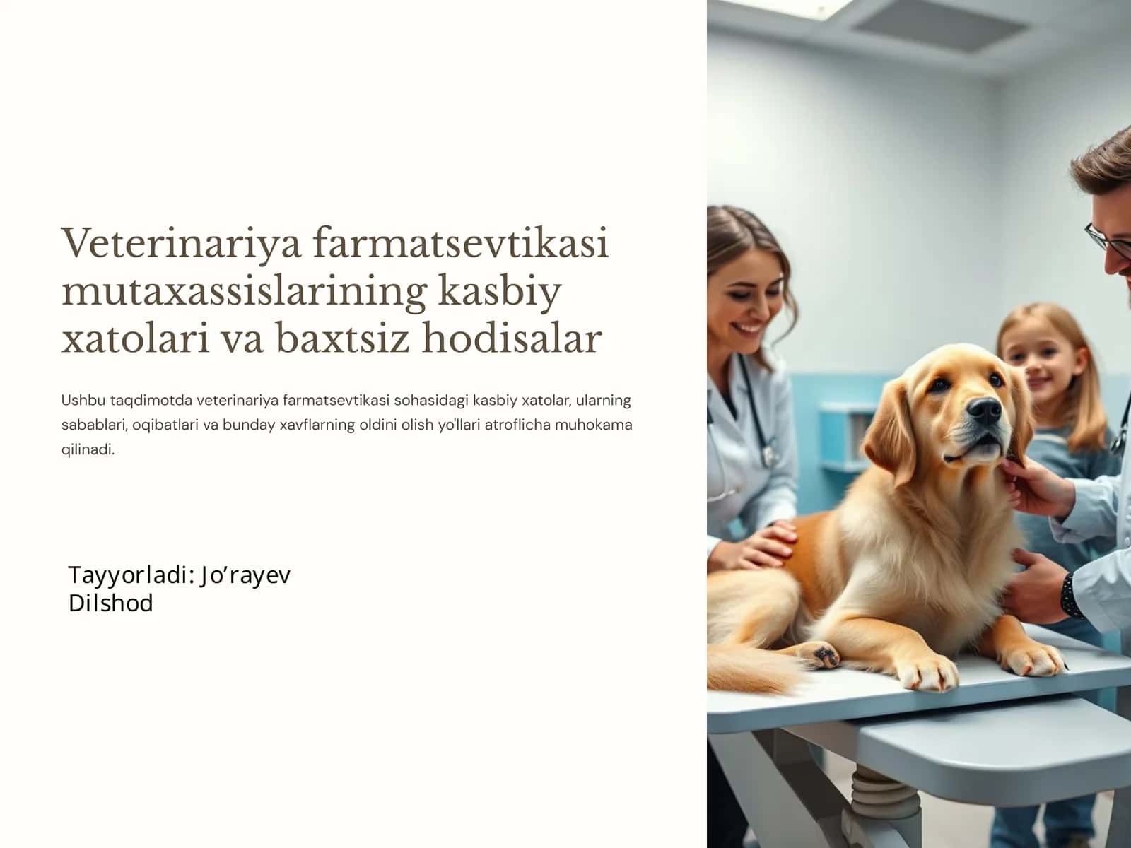 Veterinariya farmatsevtikasi mutaxassislarining kasbiy xatolari va baxtsiz hodisalar 1