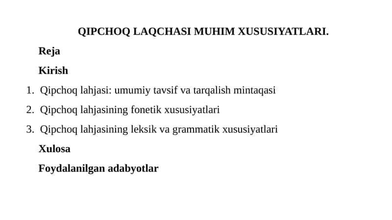 QIPCHOQ LAQCHASI MUHIM XUSUSIYATLARI 1