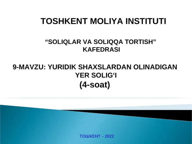 YURIDIK SHAXSLARDAN OLINADIGAN YERSOLIG‘I 1