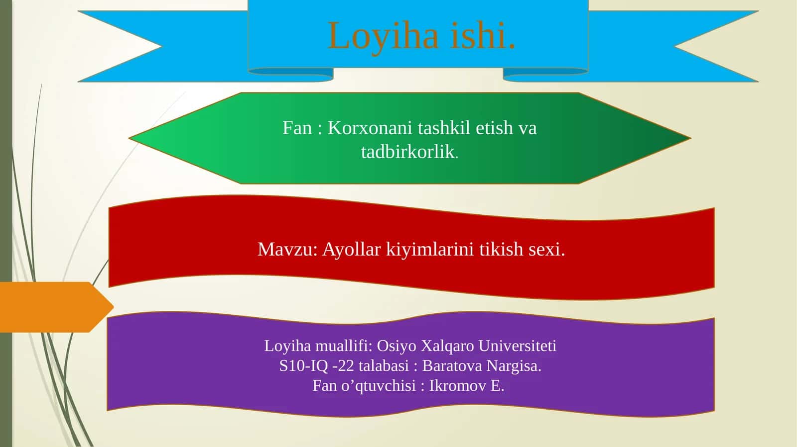 Ayollar kiyimlarini tikish sexi 1