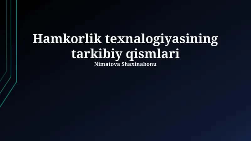 Ma'lumot almashish tizimlari 1