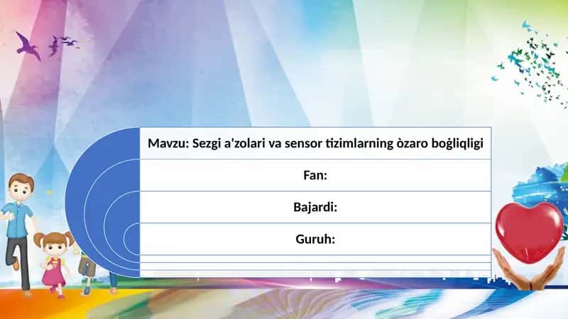 Sezgi a'zolari va sensor tizimlarning òzaro boġliqligi 1