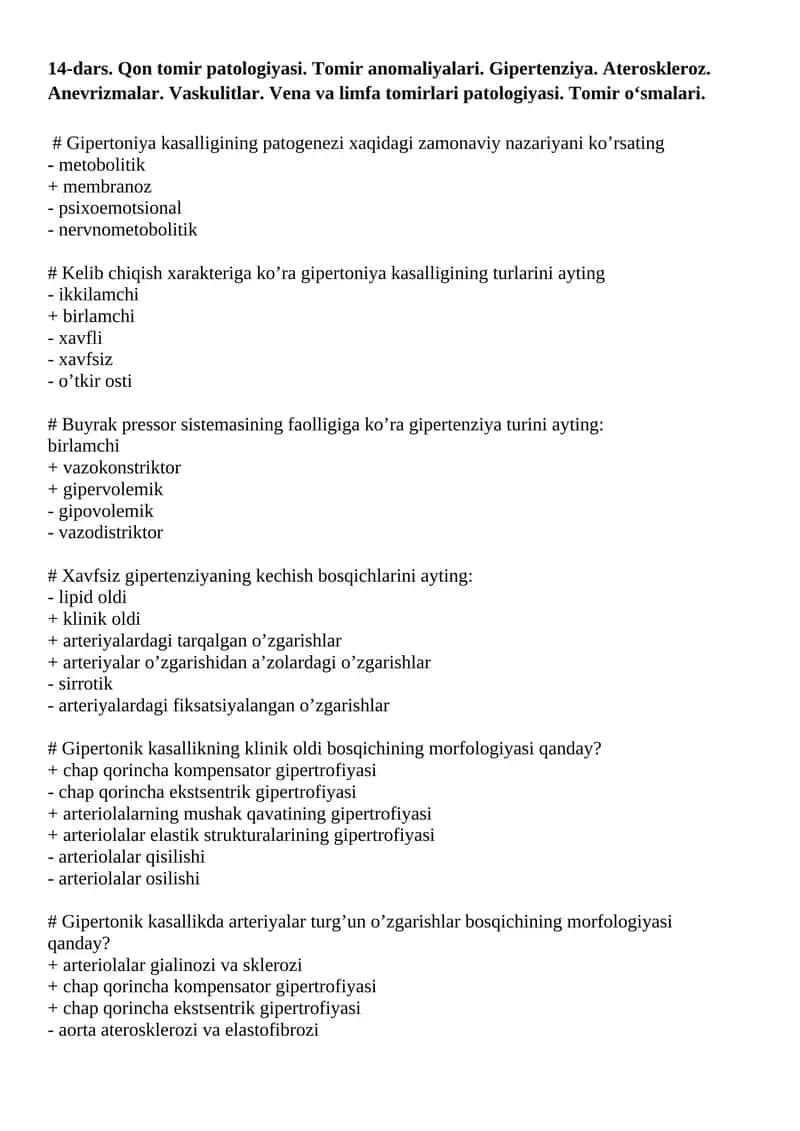 Qon tomir patologiyasi 1