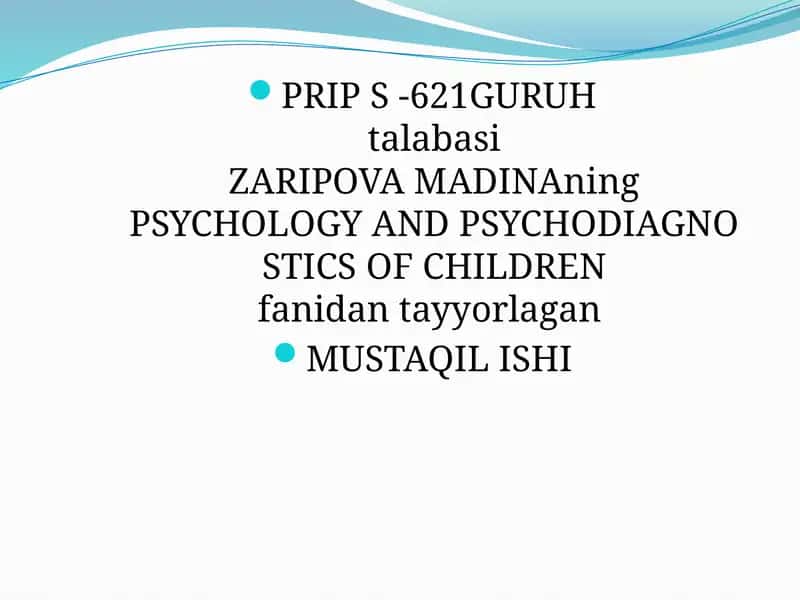 Hissiy emotsional sohasi rivojlanishi 1