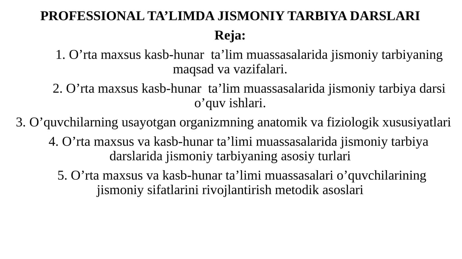 PROFESSIONALTA’LIMDA JISMONIY TARBIYADARSLARI 1