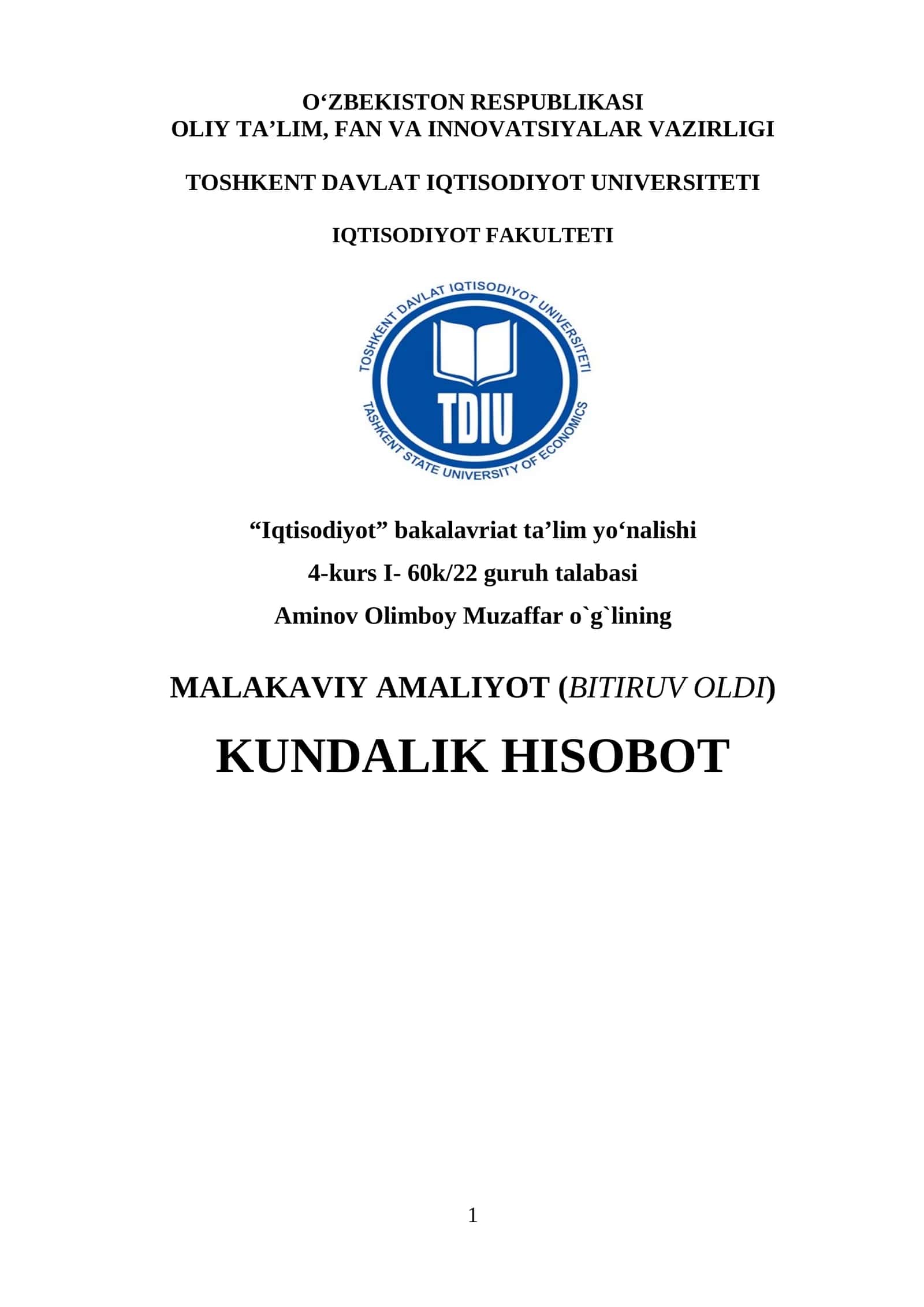AGRO BANK ATB MALAKAVIY AMALIYOT HISOBOT 1