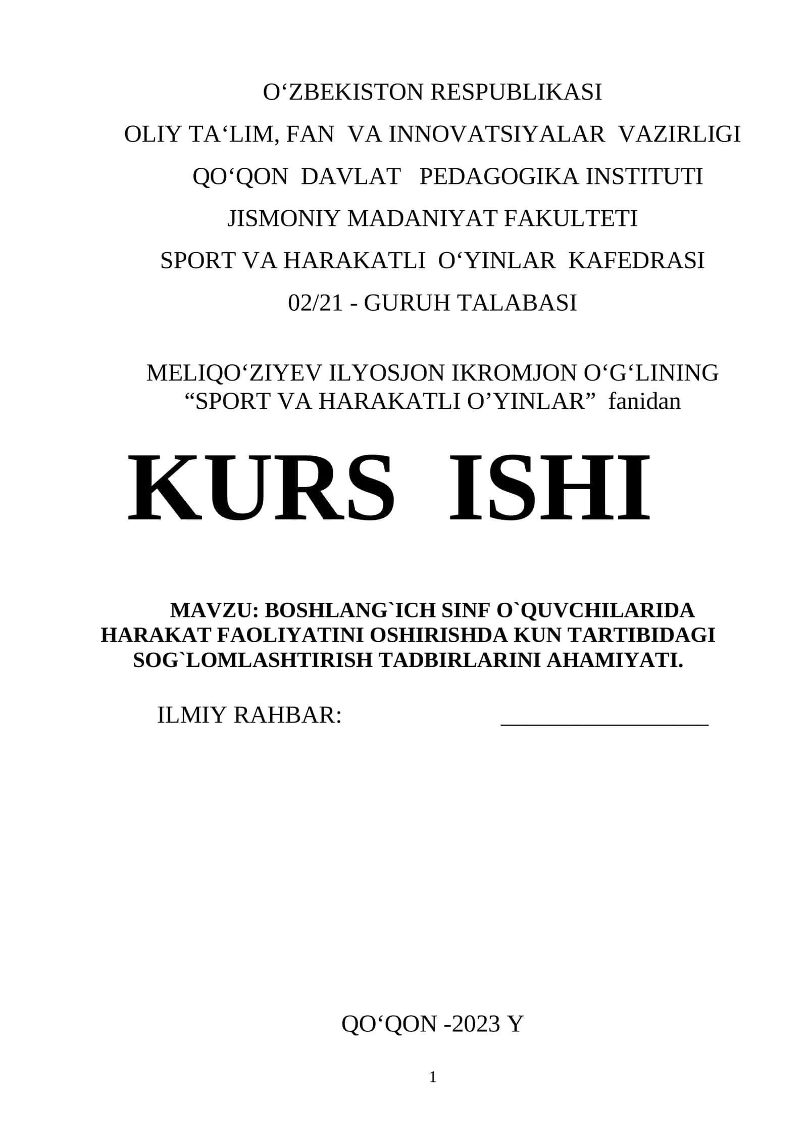 Boshlangʻich sinflarda 1