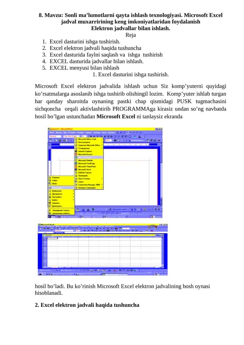 Microsoft Excel 1