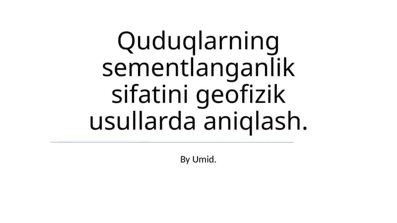 Tsement tahlili geofizik usullarda 1