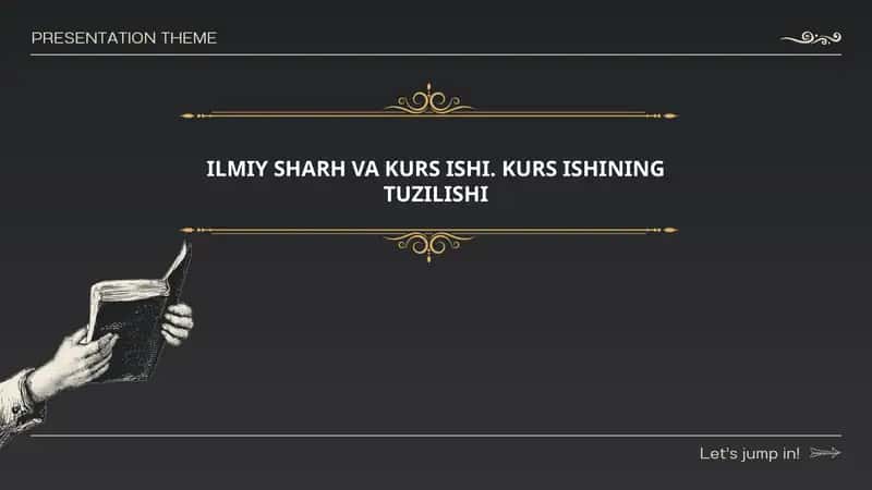 ILMIY SHARH VA KURS ISHI. KURS ISHINING TUZILISHI 1